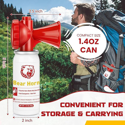 1 Pack Bear Horn to Scare Bears 1.4oz, Very Loud 120dB Bear Air Horns for Safety for Hiking, Heard Up to 1/2 Mile Away, Bear Spray Self Defense, Blow Horn to Scare Wild Animals, Bear Alarm
