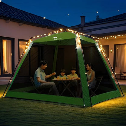8.2'x8.2' Pop Up Canopy, 2025 Upgraded Outdoor Screen House Tent, Portable Folding Instant Camping Canopy, Easy Set-up Canopy -Olive Green