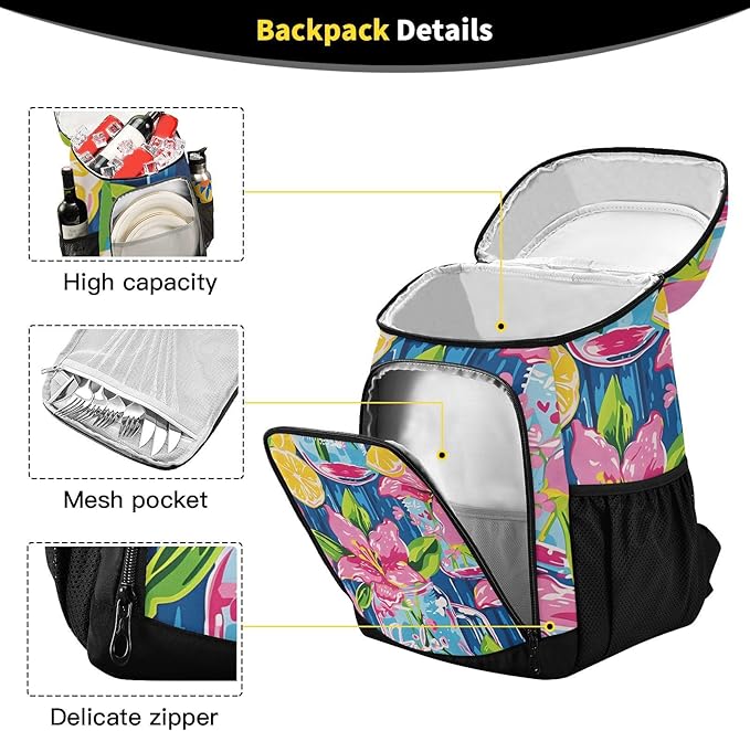 Cooler Backpack Insulated Leak Proof Beach Cooler Bag 30 Cans Waterproof Lightweight Soft Lunch Picnic Cooler for Men Women
