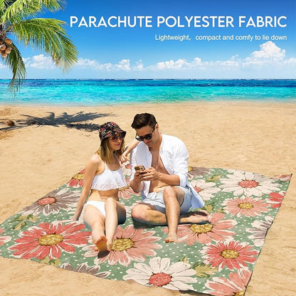 BYDOLL Beach Blanket 78''X81'' 4-7 Adults Oversized Lightweight Waterproof Sandproof Blanket for Beach Large Picnic Mat Travel Camping