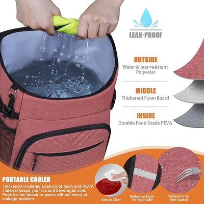 Cooler Backpack Insulated Leakproof Waterproof Backpack Cooler Bag 30/45 Cans, Large Capacity Lightweight Travel Camping Beach Backpack Cooler Ice Chest for Men and Women