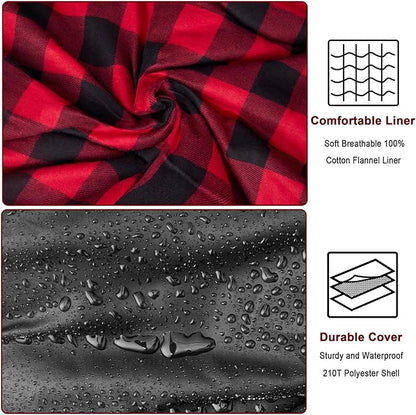 0 Degree Flannel Double Sleeping Bag for Adults, Couples or Family - Winter Queen Size Waterproof & Warm 2-Person Sleeping Bag for Cold Weather Camping, RV Travel