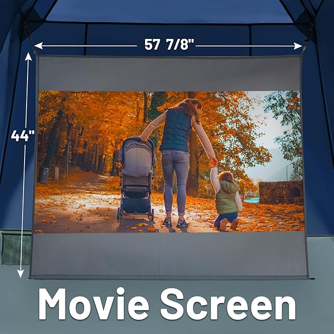 TIMBER RIDGE 5 Person SUV Tent with Movie Screen Weather Resistant Portable for Car SUV Van Camping, Includes Rainfly and Storage Bag, 10' W X 8' L X 7.1' H Blue