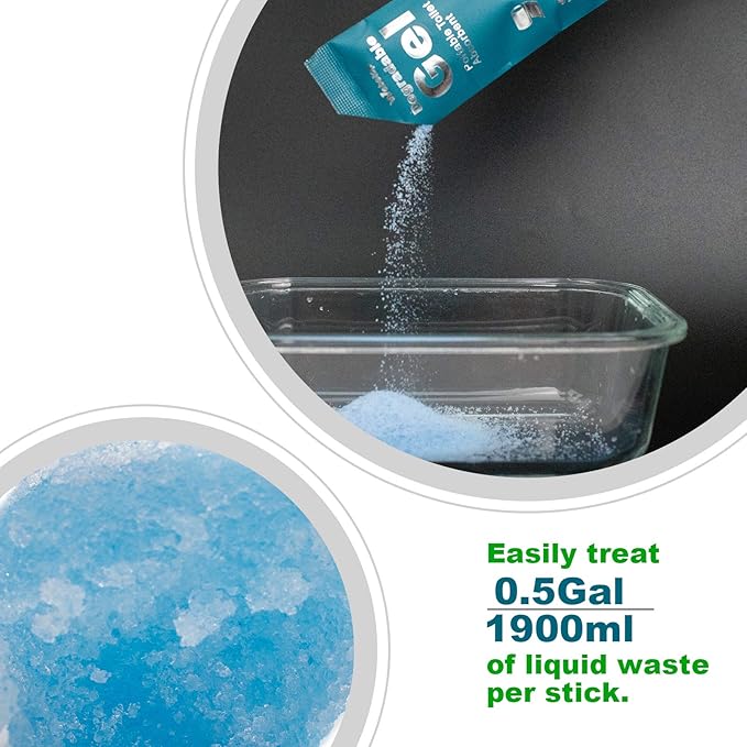 Webetop Toilet Powder Degradable Gel Portable Camping Composting RV Toilet Porta Potty Chemicals Urine Liquid Waste Absorbent Treatment Gelling and Deodorizing Powder for Emergency Toilet