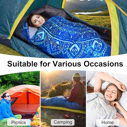 Basumee Sleeping Bags for Adults 3 Season Warm Cool Weather Wearable Camping Sleeping Bag with Compression Bag Portable Backpacking Hiking Camping Essential for Women Men Kids Teens