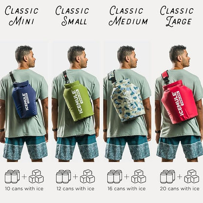 ICEMULE Classic Collapsible Sling Strap Cooler Hands Free, 100% Waterproof, Floats, 24+ Hours Cooling, Soft Sided Cooler for the Beach, Concerts, Traveling, RV-ing, Hiking, Kayaking, Camping & Fishing
