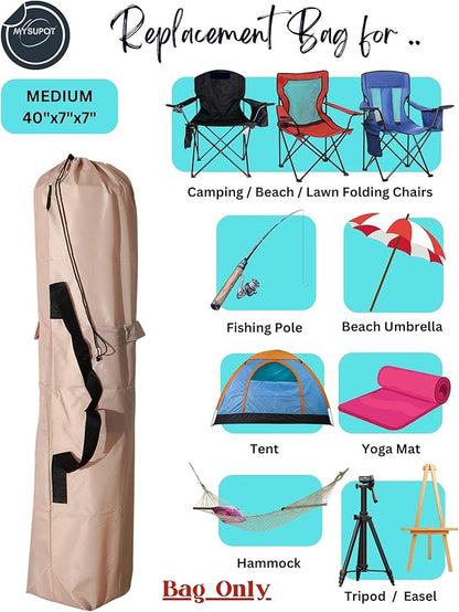 Replacement Bag for Folding Camping Chair, Portable Camp Chair, Hammock, Yoga Mat, Umbrella, Tents, Tripods, Fishing Poles - 420D Oxford Polyester Fabric