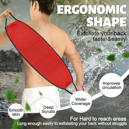 Evridwear Exfoliating Body Scrubber with Handles Back Washer Back Scrubber for Shower Bath Dry Skin Whole Body Deep Clean Men Women(Moderate)
