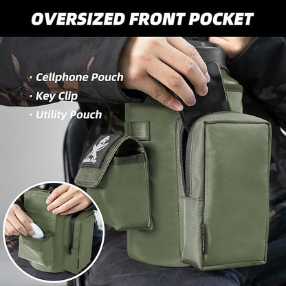 Water Bottle Holder Bag with Molle Strap - Water Bottle Carrier Pouch for Walking, Gym, Camping, Fishing, Hunting 32oz, 64oz, 128oz One Gallon Tactical Carrier Holder