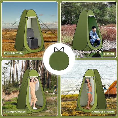 Solar Shower Tent Kit, Pop Up Privacy Tent Camping Shower Tent Kit Instant Pop Up Privacy, 5 Gallon Solar Shower Bag, Sun Canopy Beach Outdoor Camp Privacy Tent