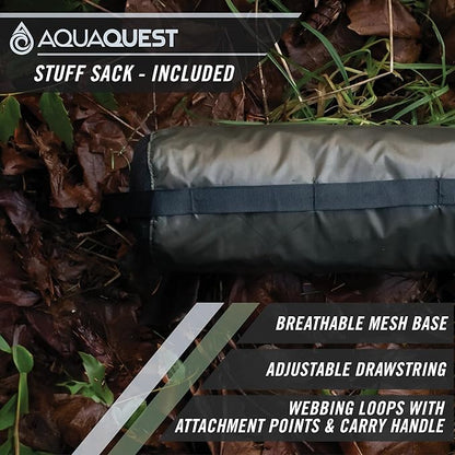 AquaQuest Guide Camping Tarp - Ultralight Tent Cover or Rain Fly - Waterproof Camping Gear Must Haves for Hiking, Hammock, Bivy & Survival