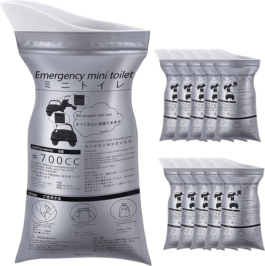 Disposable Urinal Bags, 10/20-Pack, 700ML, Portable Camping Pee Bags for Travel, Traffic Jams, Leak-Proof Bags for Men, Women, Kids