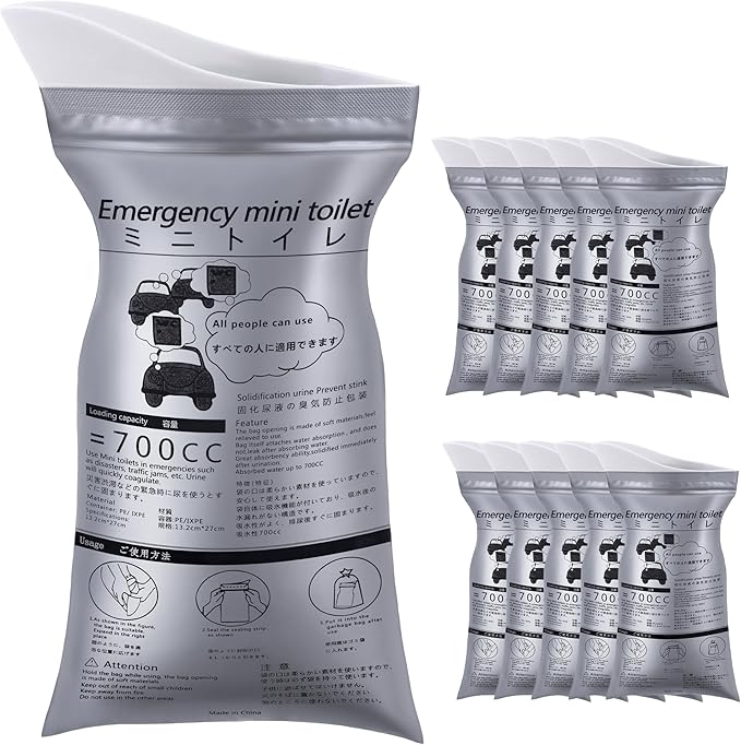 Disposable Urinal Bags, 10/20-Pack, 700ML, Portable Camping Pee Bags for Travel, Traffic Jams, Leak-Proof Bags for Men, Women, Kids