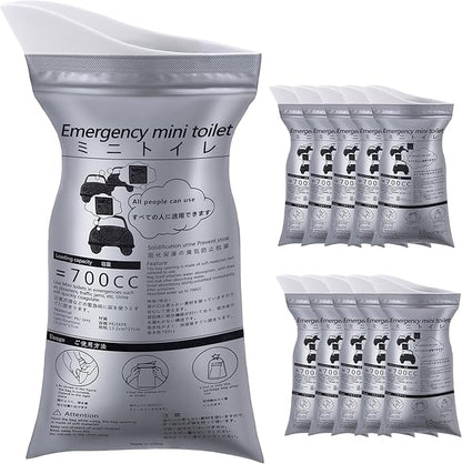 Disposable Urinal Bags, 10/20-Pack, 700ML, Portable Camping Pee Bags for Travel, Traffic Jams, Leak-Proof Bags for Men, Women, Kids