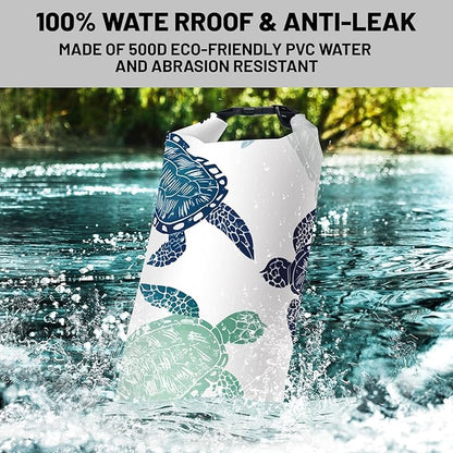 Waterproof Dry Bag,Roll Top Sea Turtle Small Waterproof Backpack 2L/5L/10L/20L/30L/40L Floating and Lightweight Bags for Kayaking, Boating, Fishing, Swimming and Camping