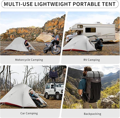 Naturehike Cloud-Up 2 Person Tent Lightweight Backpacking Tent with Footprint - Free Standing Ultralight Camping Hiking Backpack Tents Two Person Tent