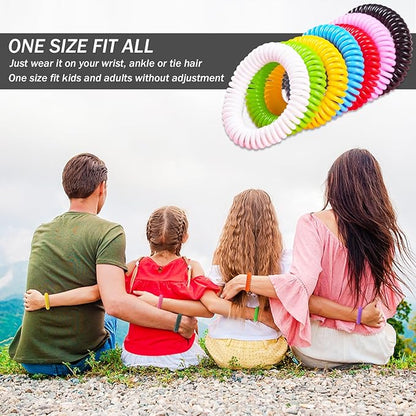 Mosquito Repellent Bracelets 50 Pack, Individually Wrapped Mosquito Repellent Bands with 60 Pcs Mosquito Repellent Stickers, DEET-Free Mosquito Wristbands Patches for Adults and Kids Indoor Outdoor