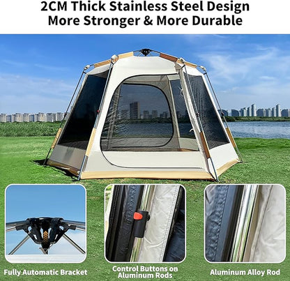 Tent for Camping, 3-6 Person Family Tents with Spacious Interior, Waterproof Tent with Carry Bag for Family Camping Traveling Hiking Picnic