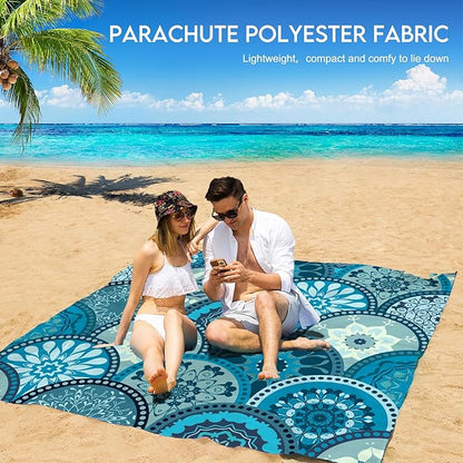 BYDOLL Beach Blanket 78''X81'' 4-7 Adults Oversized Lightweight Waterproof Sandproof Blanket for Beach Large Picnic Mat Travel Camping