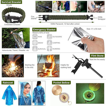 Gifts for Him Men Dad Christmas, Survival Kits, Emergency Survival Gear and Equipment, Cool Gadgets for Men Camping Fishing Hunting Outdoor