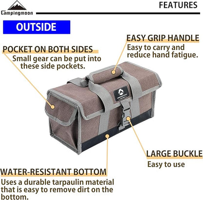 CAMPINGMOON 13.8-inch Bottom Waterproof Outdoor Camping Tent Stakes Hammer Multi-Container Storage Bag B-150C