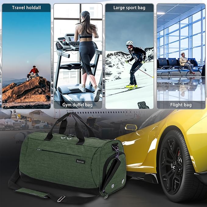 Kuston Sports Small Gym Bag for Men and Women Travel Duffel Bag Workout Bag with Shoes Compartment&Wet Pocket