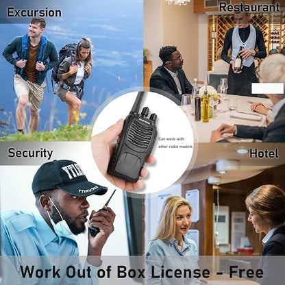 BaoFeng Walkie Talkies for Adults Long Range Rechargeable Walkie-Talkie with 12PCS Batteries & Earpieces with Mic, Portable FRS Two Way Radios for Business Camping Family Kids, Black BF-88A 6Pack