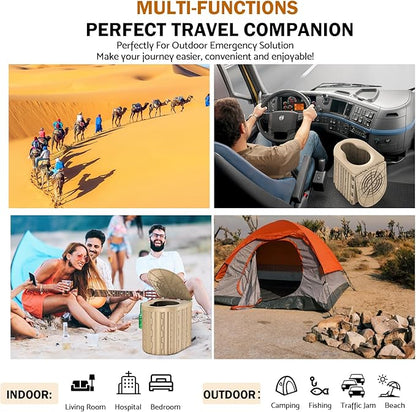 Portable Toilet, Upgraded 12-inch Toilet Seat, Folding Toilet With Removable Paper Holder, Camping Toilet With A Load Capacity Of 450 Lbs, Portable Potty For Indoor, Outdoor, And Emergency Use