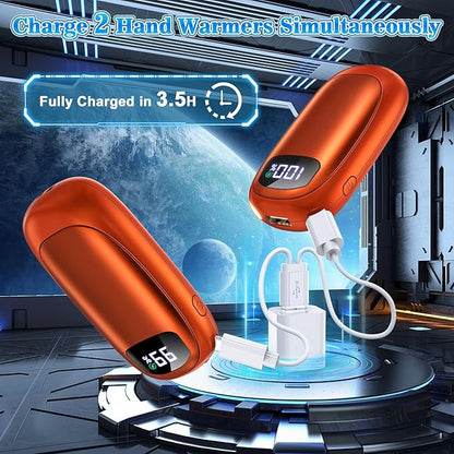 Hand Warmers Rechargeable - 2 Pack Electric Hand Warmers 14000mAh, 16 Hrs Warmth Dual-Sided Heating Max 131℉, Reusable Hand Warmers Pocket Heater for Raynauds, Hunting, Golf, Camping
