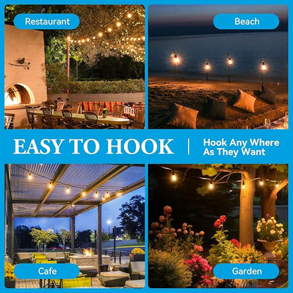 Battery Operated LED Lights - 2W 2700k Soft White, 3 Modes, Hook for Outdoor/Umbrella/Lantern, Waterproof, Portable, 1 Pack