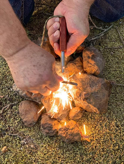 Fire Fast Fire Fly. European Fire Steel Ferro Rod and Magnesium. Compact Feather Weight Emergency Fire Starter for Camping, Backpacking, Hiking.