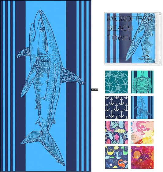 Your Choice Microfiber Beach Towels, Sand Free Beach Towel, Quick Dry Beach Towel, Extra Large Beach Towels for Adults, Kids (67x35 Inch, 60x30 Inch), Travel Towel, Camping Towel