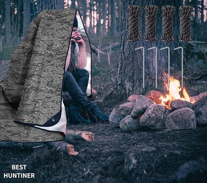 Heavy Duty Survival Blanket -Multifunctional Reflective Tarp Thermal Blanket - 60" x 83" Waterproof Sandproof for Camping Hiking Outdoors Multifunctional Emergency Blanket