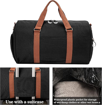 Kuston Sports Gym Bag with Shoe Compartment&Wet Pocket,Travel Duffel bag,Weekend Bag,Workout Bag Suitable for Men and Women