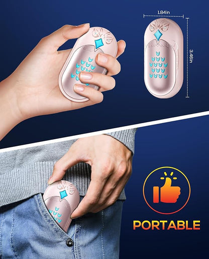 Hand Warmers Rechargeable, 2 Pack 6000mAh Electric Portable Heater, 20 Hrs Long Heating Hot Pockets Hand Warmer, Hunting Gear, Gifts for Women, Men, Raynauds, Camping, Golf, Outdoors