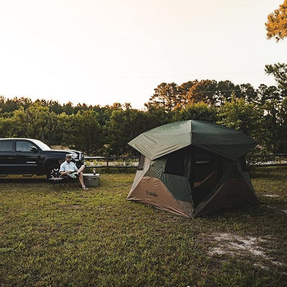 Gazelle T4 Overland Edition GT401GR Pop-Up Portable Camping Hub Tent, Easy Instant Set up in 90 Seconds, Alpine Green/Moss, 4-Person, Family, Overlanding