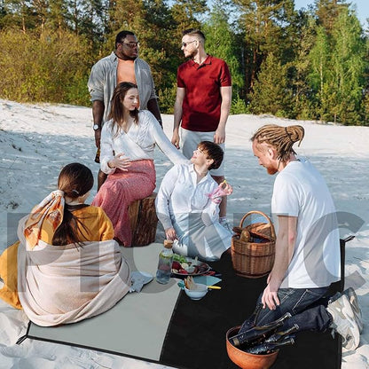 Frelaxy Pocket Picnic Blanket, Waterproof Beach Blanket, Compact Camping Blanket, Lightweight Outdoor Blanket for Beach Festival Camp Picnic Hiking Travel (Grey, 57'' x 71'')