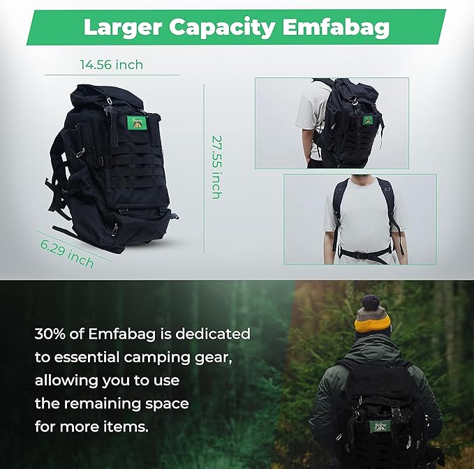 Survival Kit and First Aid Kit - Survival Gear and Equipment – Bug Out Bag Survival Kit - Camping Accessories with Axe, Shovel, Knife – Camping Gear – Camping Outdoor - Survival Gear