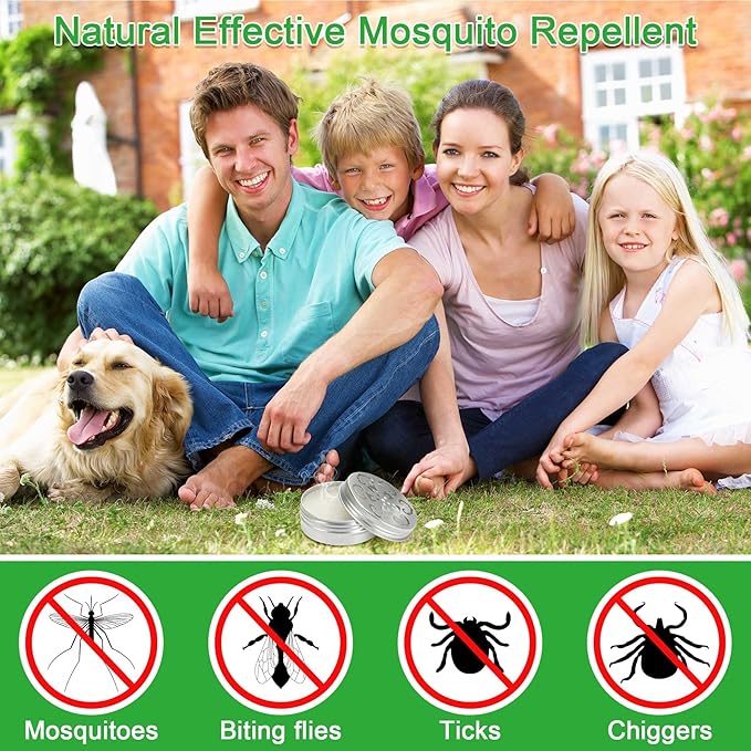4 Pack Powerful Mosquito Repellent - Natural Deet Free Mosquito Repellent for Kids Adults Outdoor Patio Home Travel Camping Yard, Keep Mosquito Away Mosquito Barrier