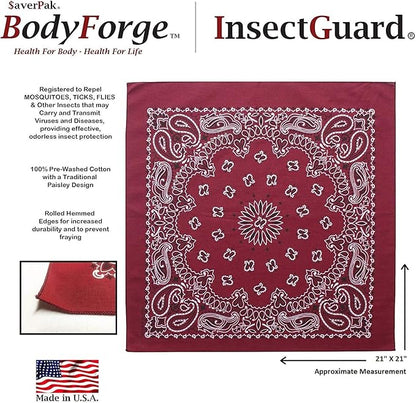 $averPak BodyForge & InsectGuard - Permethrin Treated Insect Repellent Bandana Face Mask Headband