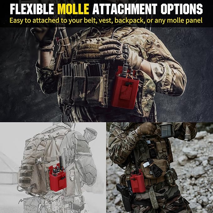 IronSeals 2 Pack Tactical Molle Adjustable Interphone Storage Bag Outdoor Sports Radio Pouch for Two Ways Walkie-talkie