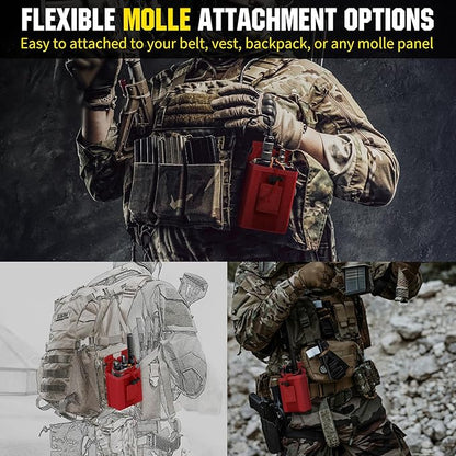 IronSeals 2 Pack Tactical Molle Adjustable Interphone Storage Bag Outdoor Sports Radio Pouch for Two Ways Walkie-talkie