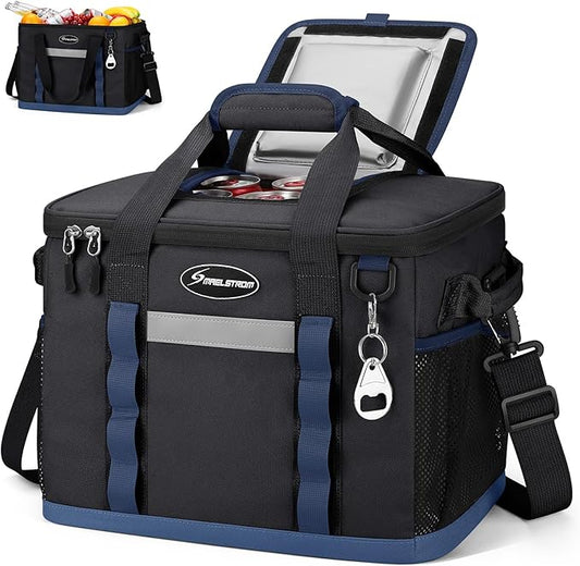 Maelstrom Soft Cooler Bag,Collapsible Soft Sided Cooler,24/30/60/75 Cans Beach Cooler,Ice Chest,Large Leakproof Camping Cooler,Portable Travel Cooler for Grocery Shopping,Camping,Road Trips