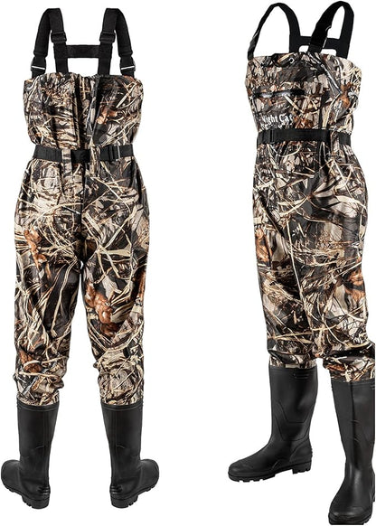 Night Cat Fishing Waders for Men Women Waterproof Hunting Chest Wader with Bootfoot Belt Breathable Lightweight Size 6 to 14
