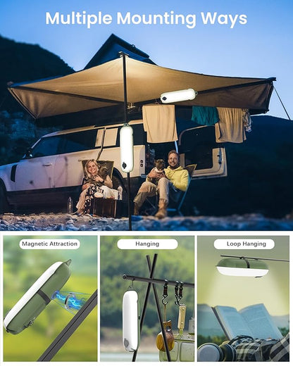 Camping Lights Rechargeable, 4 Lighting Modes, IP66 Waterproof Inflatable Lamp for Hiking, Backpacking, Survival Kit, Collapsible Tent Lights for Camping, Portable Lanterns for Power Outage