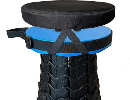 Thick Seat Cushion for Telescopic Stools (Exclude Stool), Chair Pads with Soft Foam and Two Pegs Fit in Round Collapsible Folding Stools (Cushion Only)