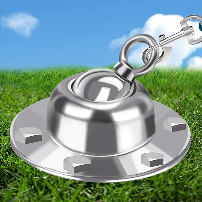 360° Swivel Dog Tie Out Stake Dog Anchor - Heavy Duty Rust Proof Dog Yard Stake Holds 1000Lbs of Pull Force for Yard Camping Outdoor