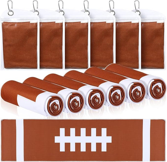 12 Pack Football Cooling Towels for Boys, Sports Towels with Bags, 40"x12" Breathable Chilly Towel, Microfiber Towel for Football Sport Team Gift