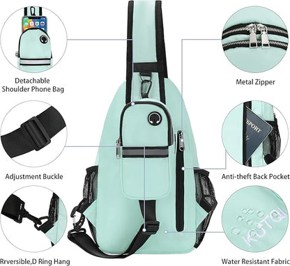 Sling Backpack Crossbody Sling Bag for Women Men Multipurpose Travel Essentials Hiking Chest Bag Daypack