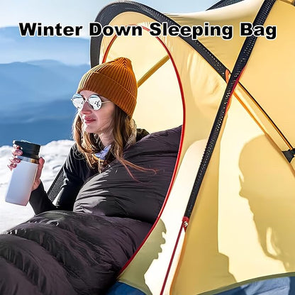 Ultralight Down Sleeping Bag for Adults with 600 Fill Power, Compact Sleeping Bag for Backpacking, Hiking and Camping